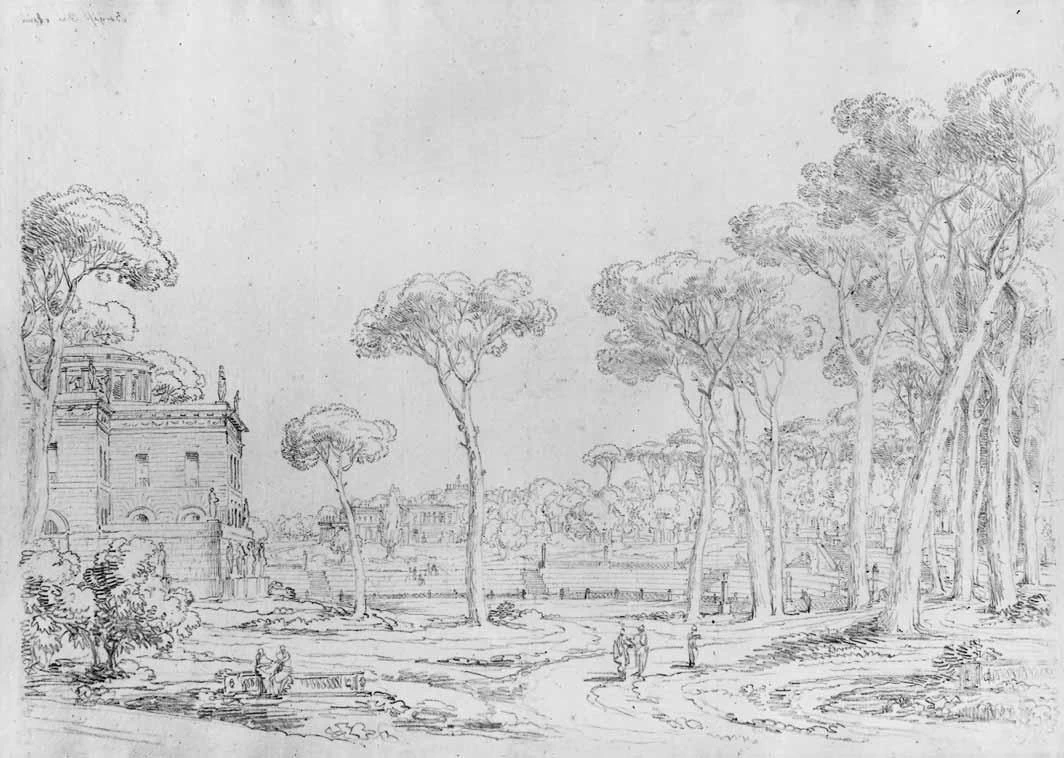 Luigi Basiletti-13-Veduta di Piazza di Siena e villa Borghese